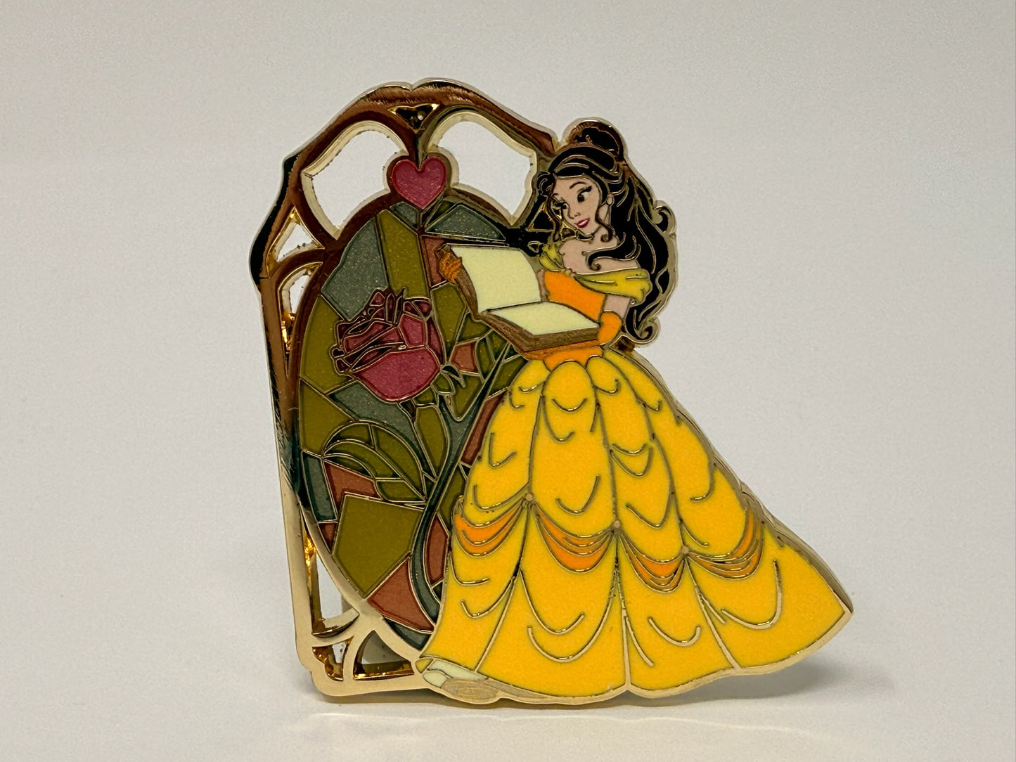 PALM Disney Beauty and The Beast Belle Stained Glass Window Pin