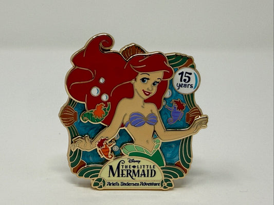 Disney Little Mermaid Ariel's Undersea Adventure 15th Anniversary Pin